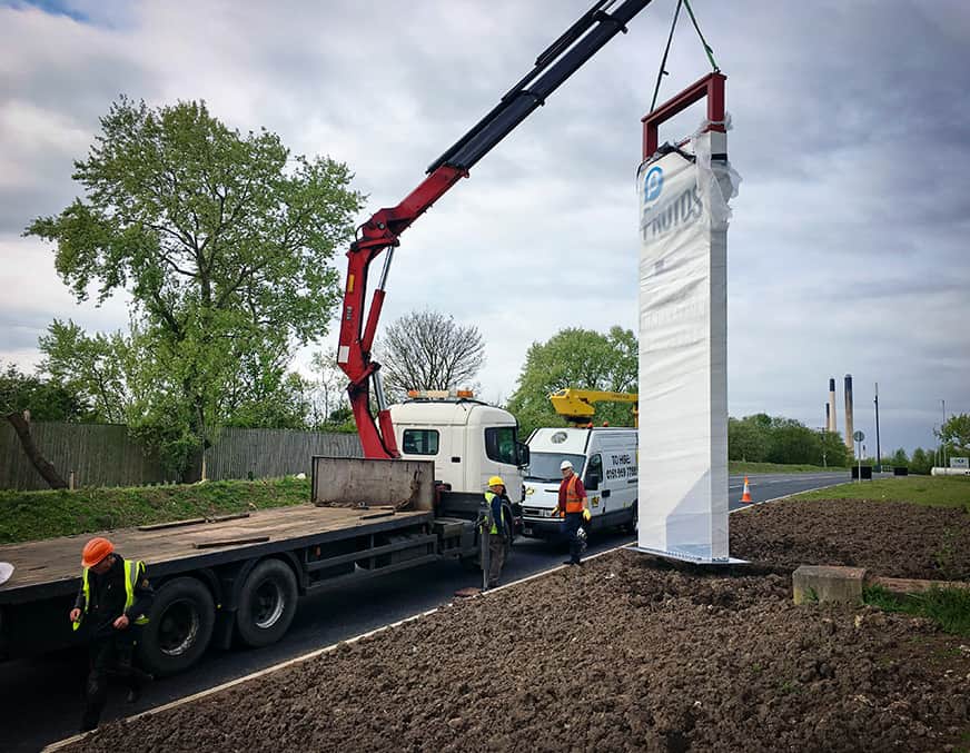 Totem Signs installation to foundations