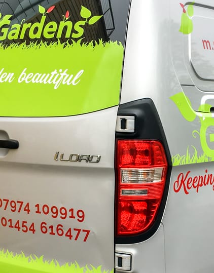 Vehicle livery for Garretts Gardens