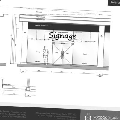 Signage Specification drawing for a Shopping Centre