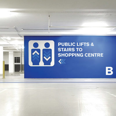 Directional signage utilising Vinyl Graphics