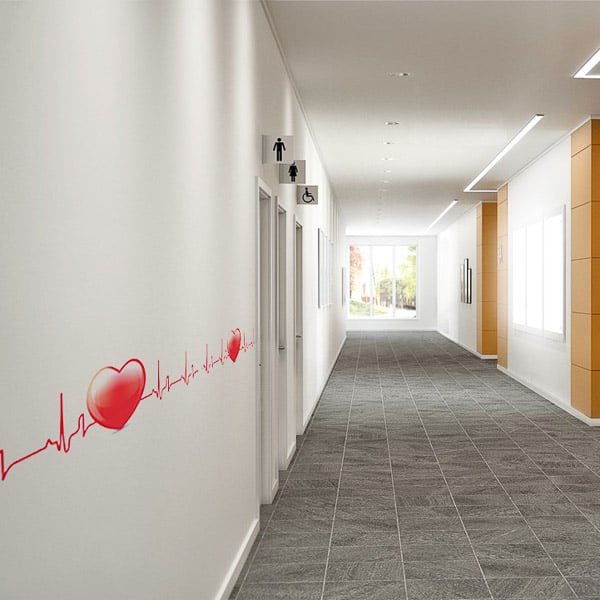 Self Adhesive Frieze Graphics applied to a hospital corridor