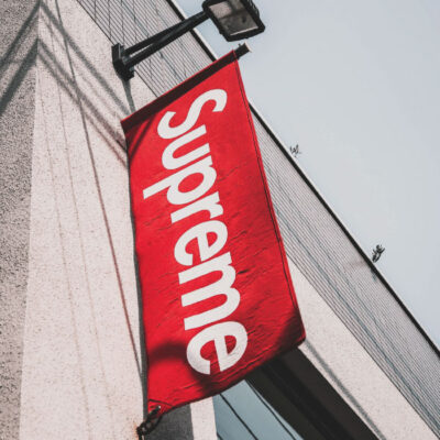 Shop front banner for Supreme