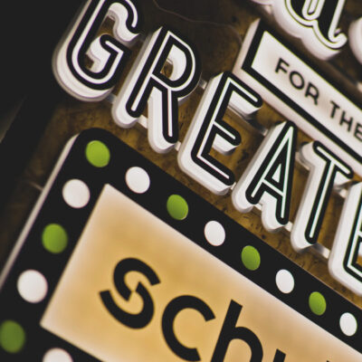 Custom sign for Schuh made with acrylic and illuminated