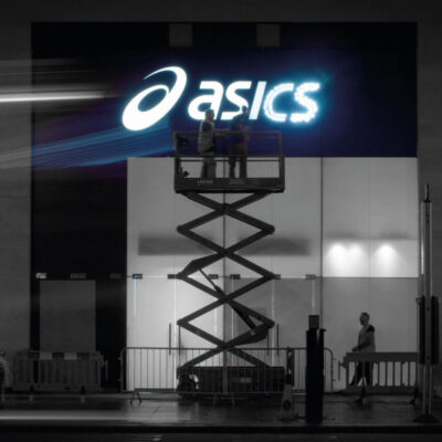 Rimless lettering for Asics on Oxford Street