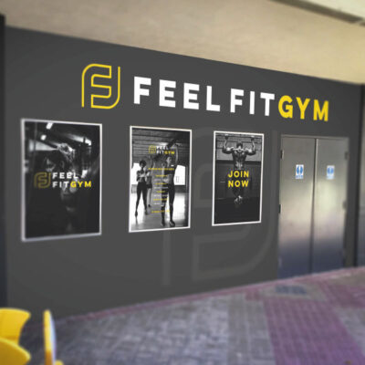 Gym wall graphics and infographics