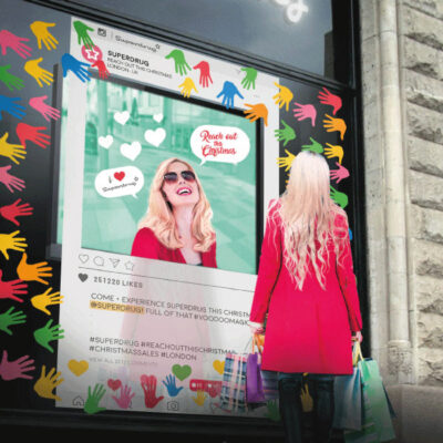 Store front graphics as a part of an interactive display