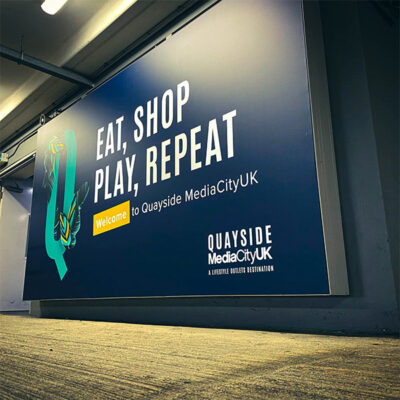 Backlit flex face graphics for the Quayside development at MediaCity UK