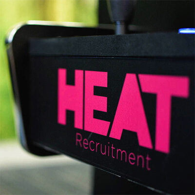 Custom stickers for Heat Recruitment - Applied to a football table