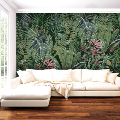 Custom Wall Paper in a living room