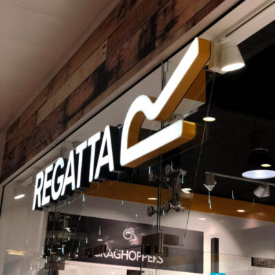 Custom rimless illuminated letters made for Regatta