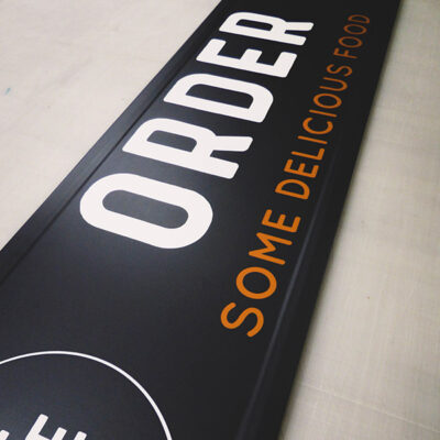 Illuminated Super Slim Sign for a food order point