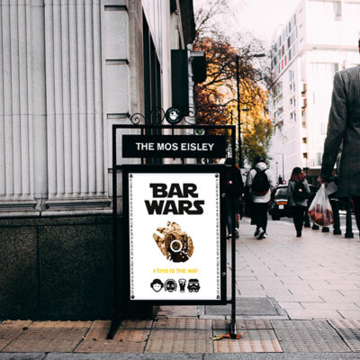 Freestanding pavement pub sign