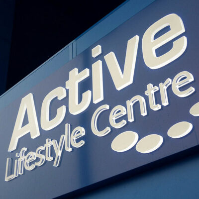 Push through letter signage for Active Leisure in Bristol