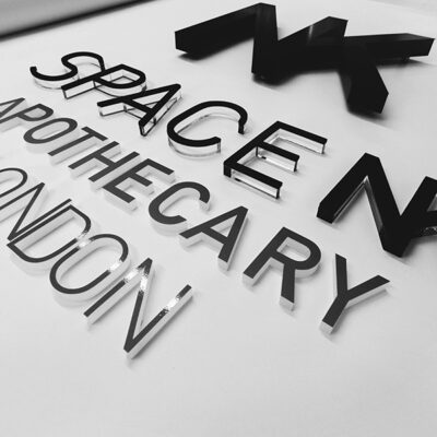 Push through acrylic letter signage for Space NK Apothecary