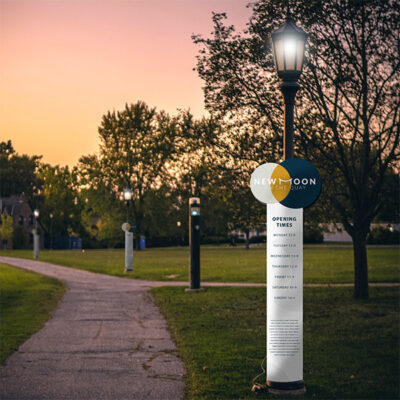 Lamp Post Wrap used in a park